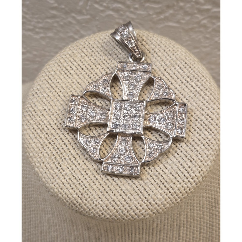 Vintage Large Celtic Cross Cubic Zirconia - Heavy - Ireland 925